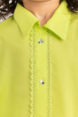 Toddler Girl Lime Punch Basic Woven Top TGWT-2210013 A