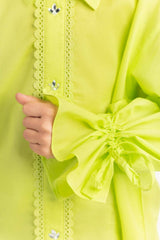 Toddler Girl Lime Punch Basic Woven Top TGWT-2210013 A