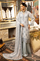 3 Piece Embroidered Swiss Voile Unstitched Suit with Embroidered Chiffon Dupatta and Inner LSV-42007