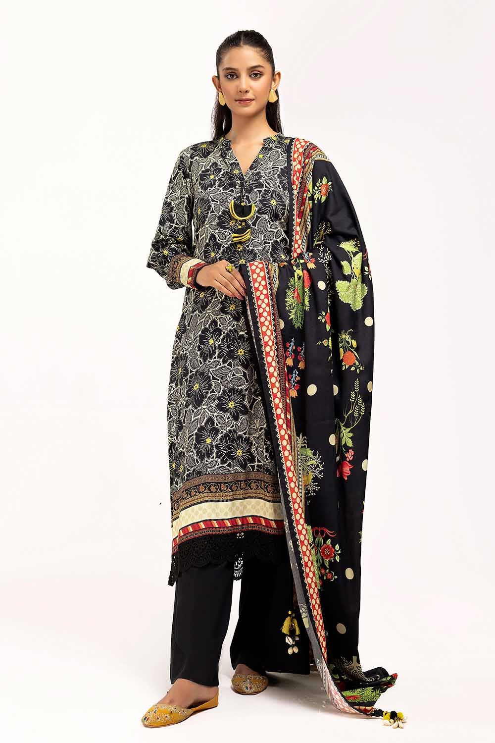 3 Piece Unstitched Printed Linen Suit LT-42001