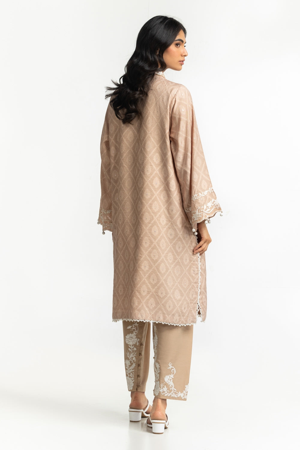 Lurex Jacquard Embroidered Shirt And Trouser IPST-44321
