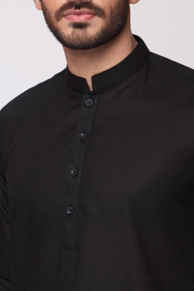 Black TRIBAL IKAT Unstitched Fabric