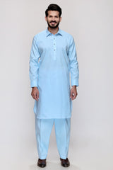 Sky Blue Unstitched Fabric LEADER LATHA