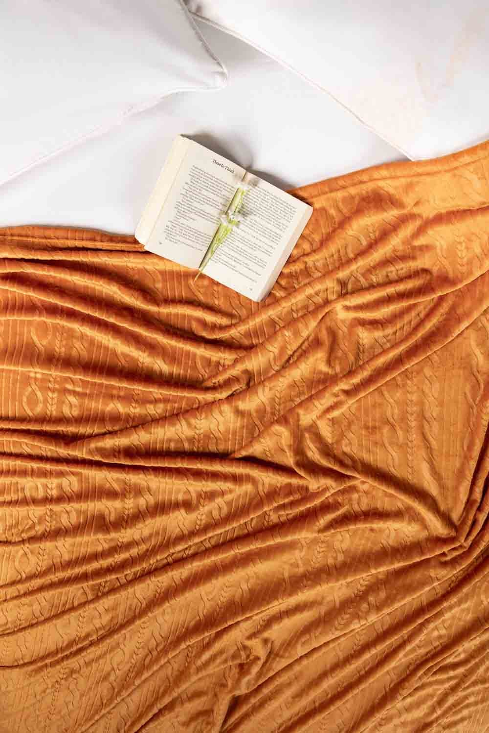 AW24-Maple Embossed Single Ply Fleece Throw