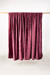 AW24-Maroon Embossed Single Ply Fleece Throw