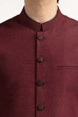Maroon Basic Waist Coat WC-PD23-015