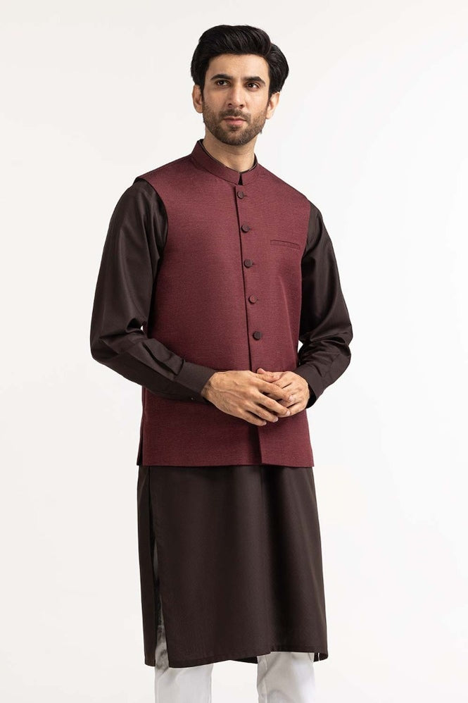 Maroon Basic Waist Coat
