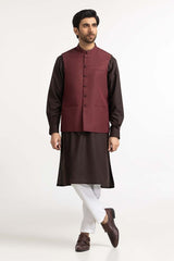 Maroon Basic Waist Coat WC-PD23-015