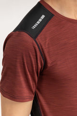 Maroon Black Textured Tee AW-TS23-011