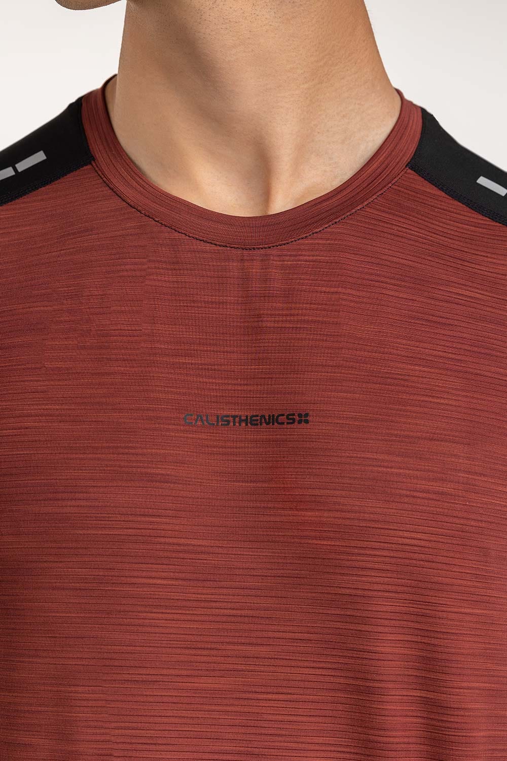 Maroon Black Textured Tee AW-TS23-011