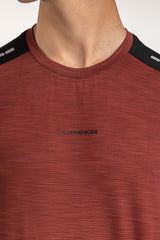 Maroon Black Textured Tee AW-TS23-011