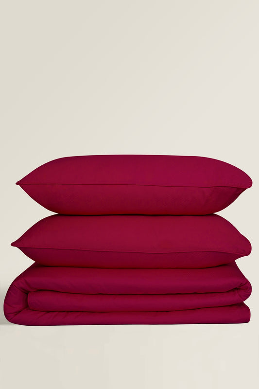 Maroon Cube T-225 Quilt Cover Set