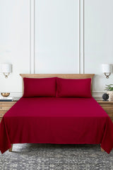 Maroon Cube T-225 Bed Sheet Set