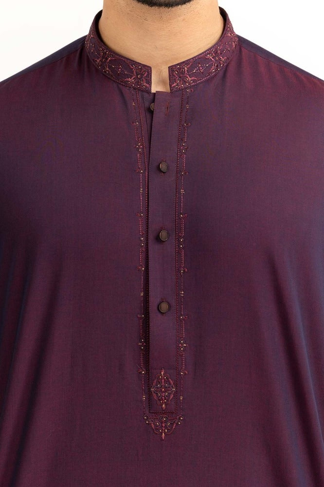 Maroon Embroidered Suit SK-E24-014