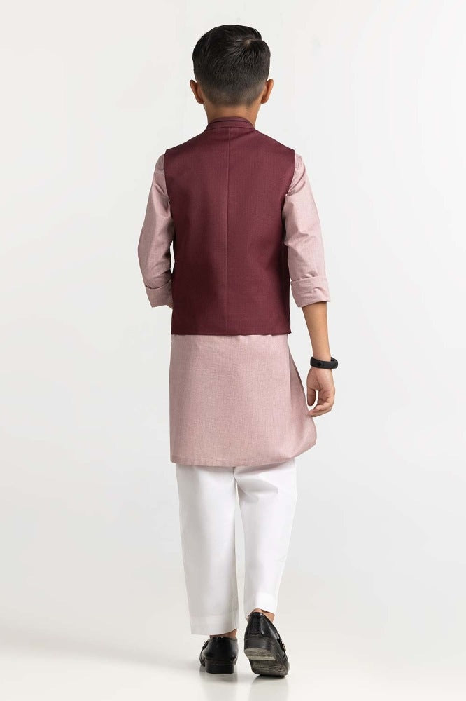 Maroon Embroidered Waist Coat KWC-PD23-009
