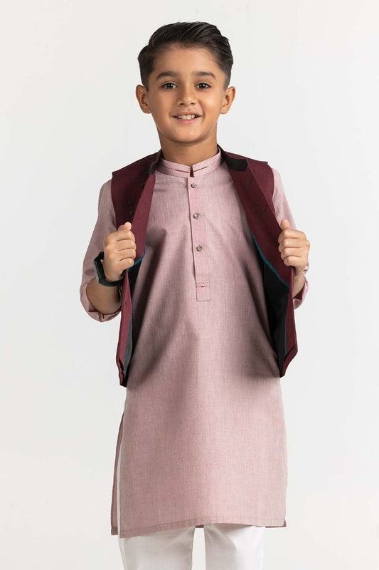 Maroon Embroidered Waist Coat KWC-PD23-009