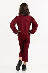 Girls Maroon Flared Trouser 224-413-044 B