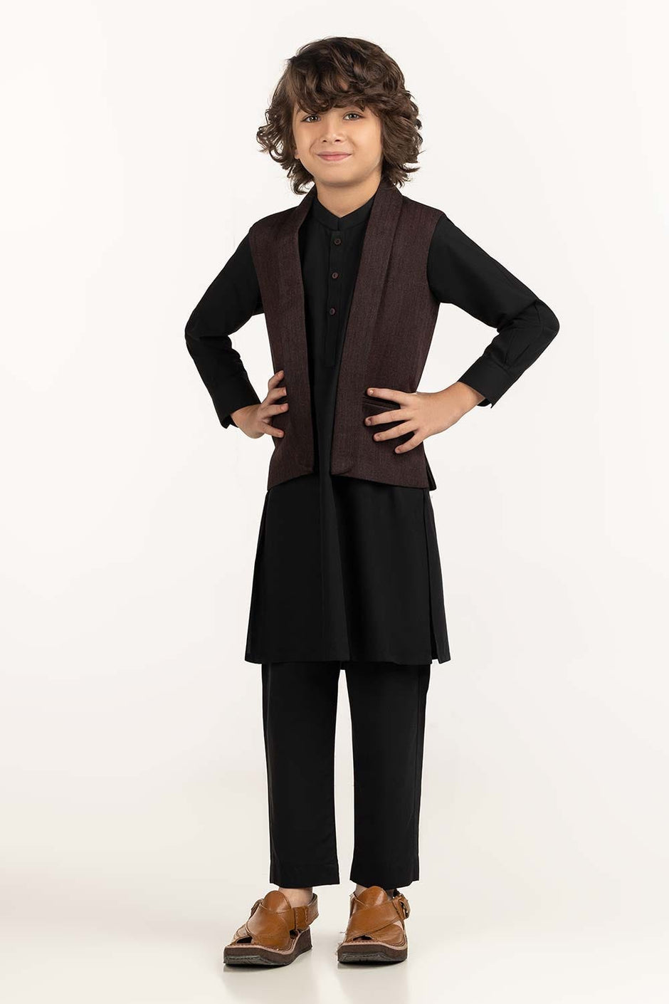 Maroon Stylized Waist Coat KWC-PD23-005