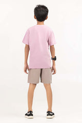Junior Boy Mauve Mist Printed Knit Top JBKT-2210084