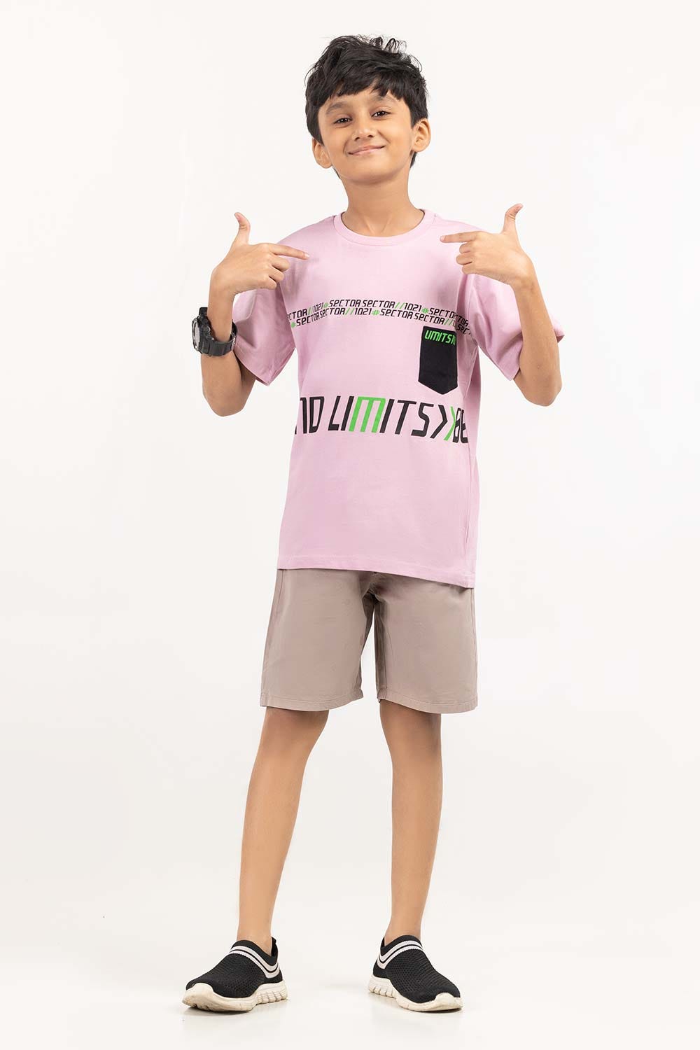 Junior Boy Mauve Mist Printed Knit Top JBKT-2210084