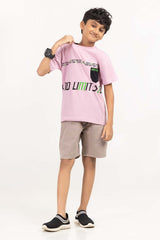 Junior Boy Mauve Mist Printed Knit Top JBKT-2210084