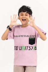 Junior Boy Mauve Mist Printed Knit Top JBKT-2210084