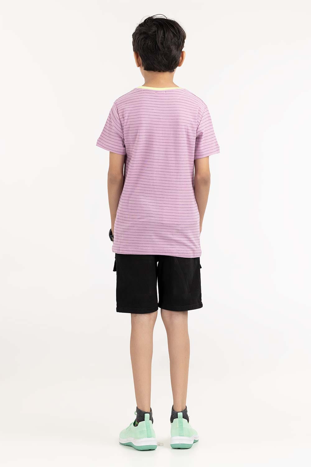 Junior Boy Mauve Stripped Knit Top JBKT-2210073 B