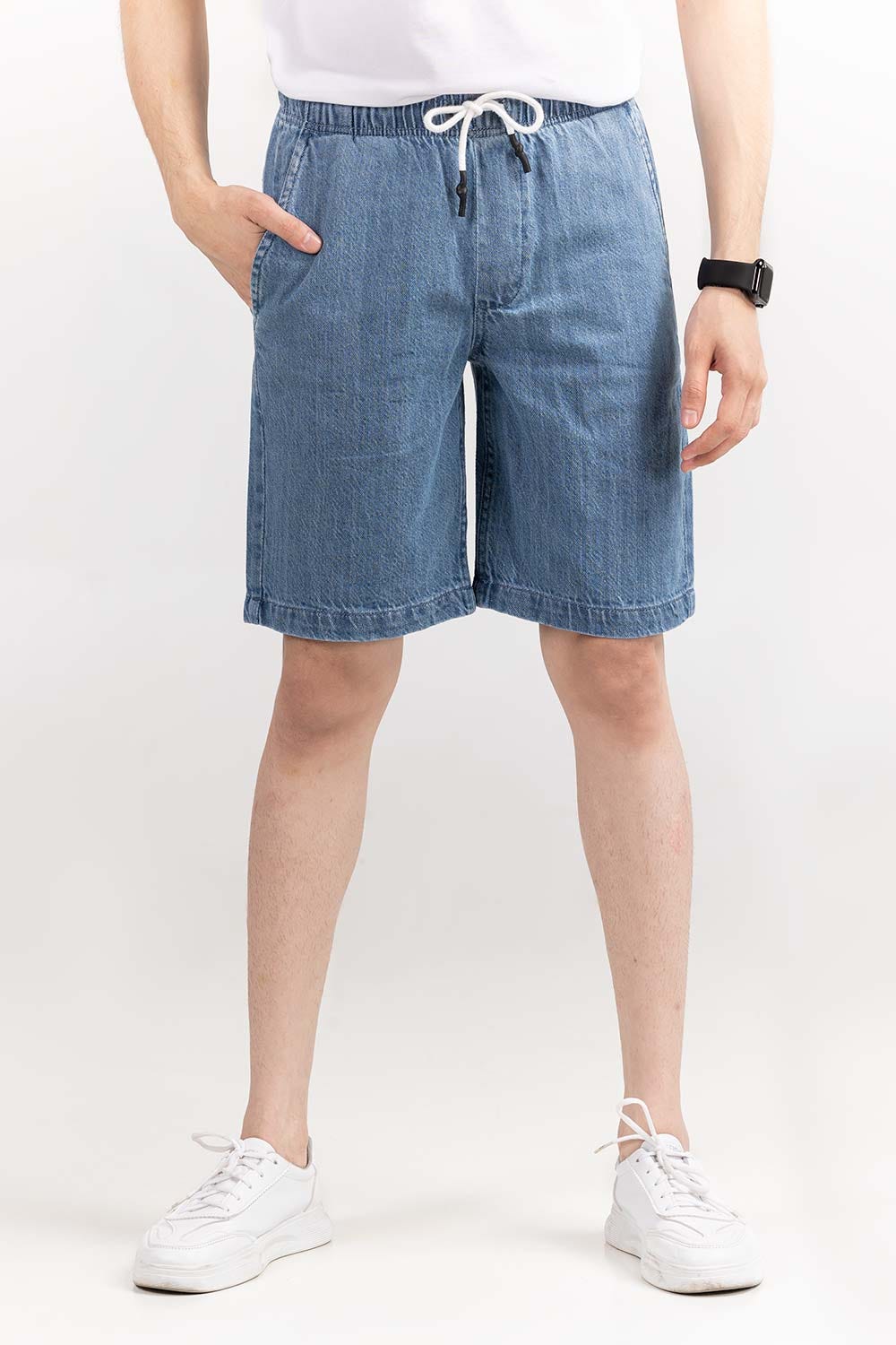 Med Blue Basic Shorts