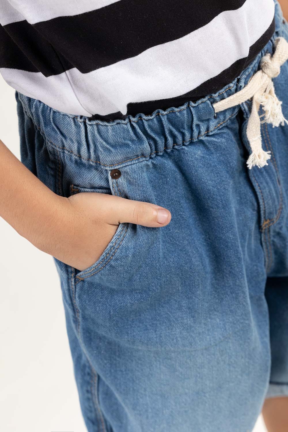 Toddler Boy Medium Wash Basic Denim Shorts TBDB-2210003 B