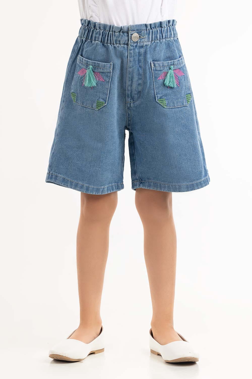 Toddler Girl Medium Wash Basic Denim Shorts TGDB-2210035 B