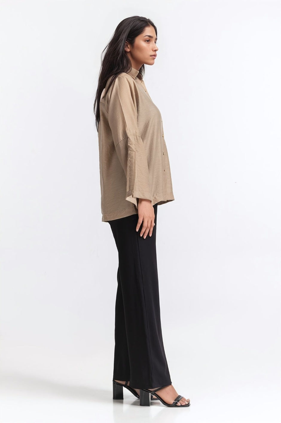 Mid Length Button Down Shirt