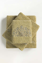 Mint 3 Pc Combed Embroidered Towel Set