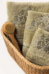 Mint 3 Pc Combed Embroidered Towel Set