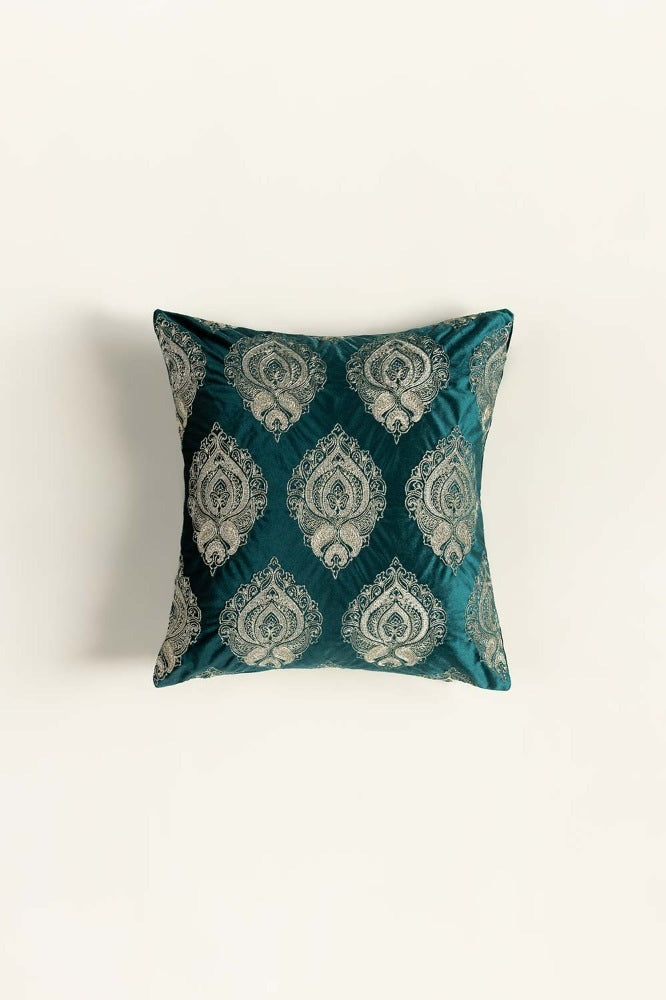 Mirage Sea Velvet Embroidered Cushion Cover