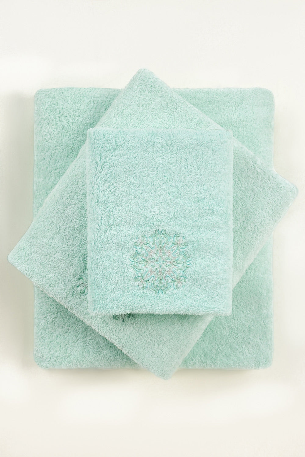 Mist Combed 3Pc Embroidered towel set