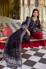 3 Piece Jacquard Embroidered Unstitched Suit with Dupatta and Inner MJ-42002