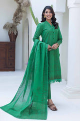 3 Piece Chambray Jacquard Unstitched Suit MJ-42007