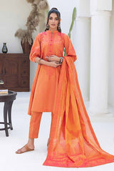 3 Piece Chambray Jacquard Unstitched Suit MJ-42010