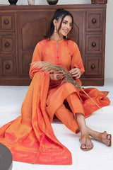 3 Piece Chambray Jacquard Unstitched Suit MJ-42010