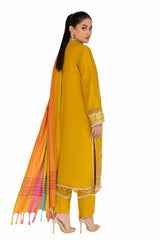 3 Piece Unstitched Embroidered Printed Cambric Suit with Yarn Dyed Dupatta MJ-42020