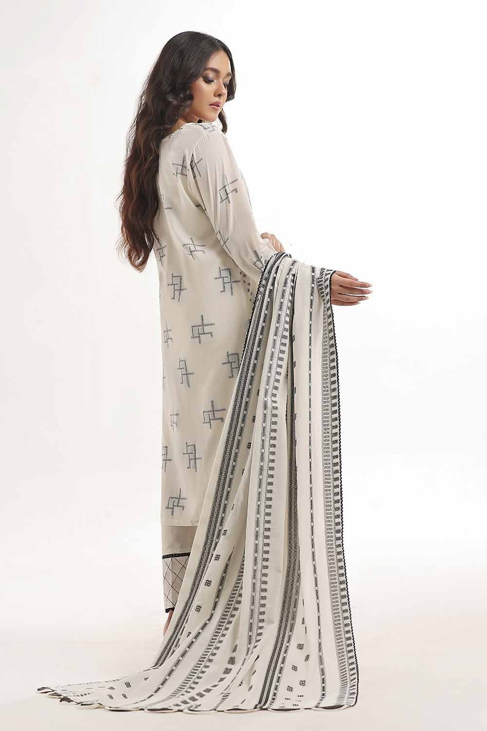3 Piece Unstitched Lawn Jacquard Suit