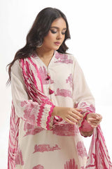 3 Piece Unstitched Printed Lawn Jacquard Suit with Denting Lawn Dupatta MJ-42047