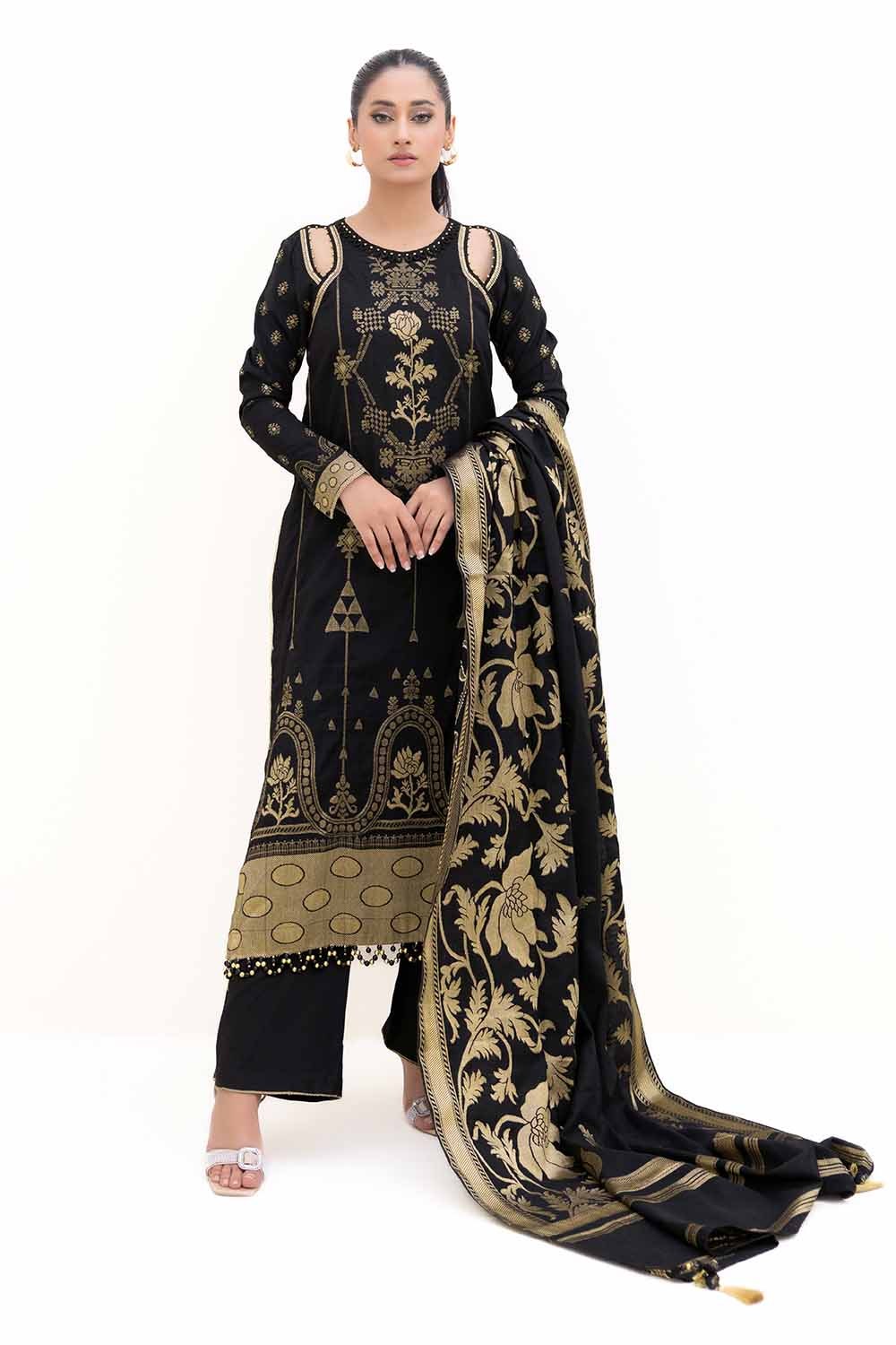 3 Piece Unstitched Jacquard Suit MJ-42062