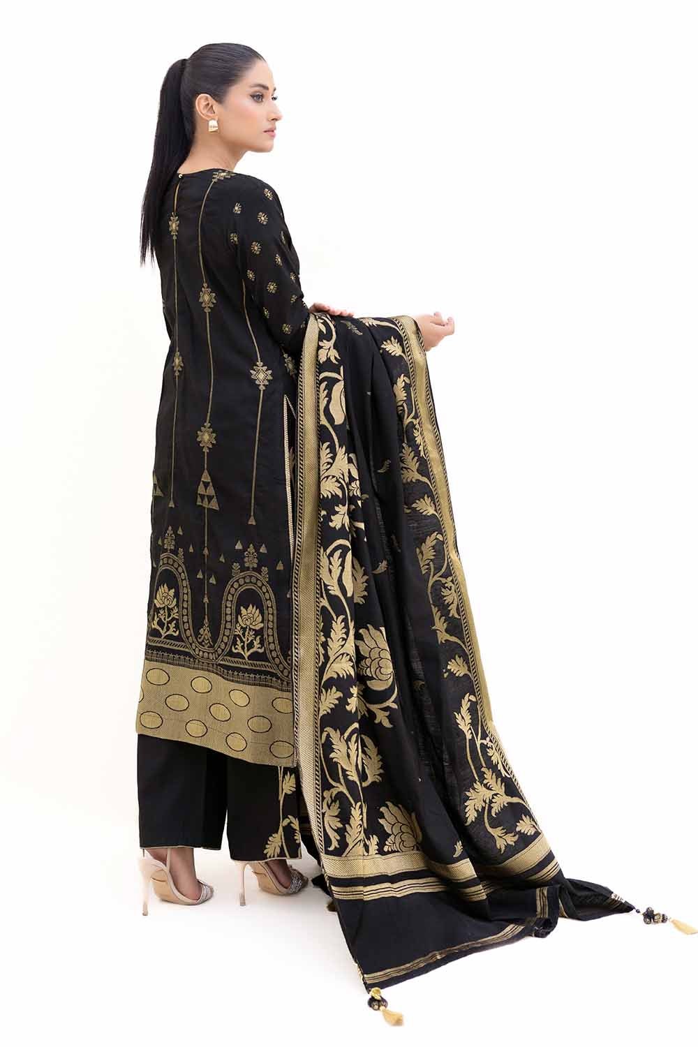 3 Piece Unstitched Jacquard Suit MJ-42062