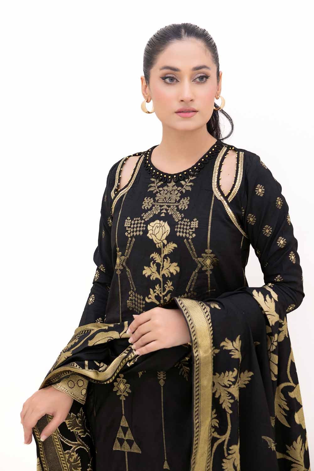 3 Piece Unstitched Jacquard Suit MJ-42062