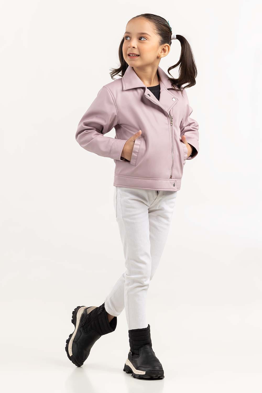 Junior Girl Motorbike Pink Jacket 224-410-034