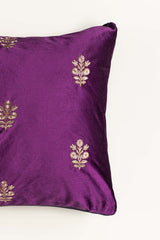 Mughal Floral Velvet Embroidered Cushion Cover