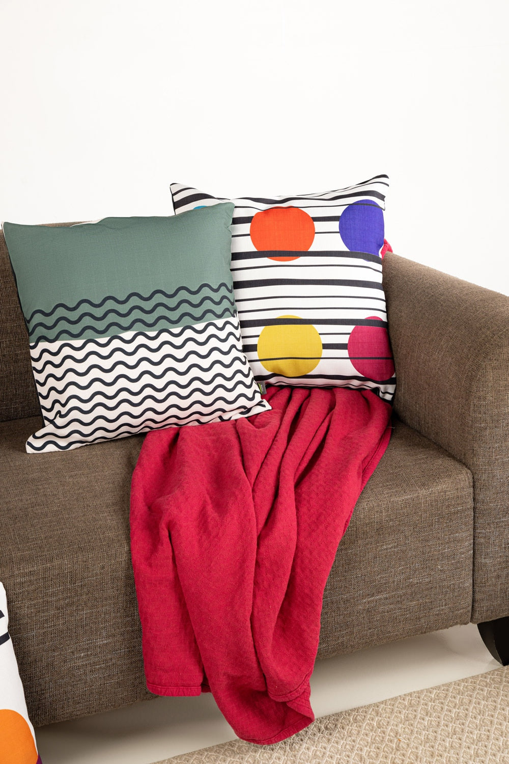 Multi Circles Digital Printed Cushion Cover