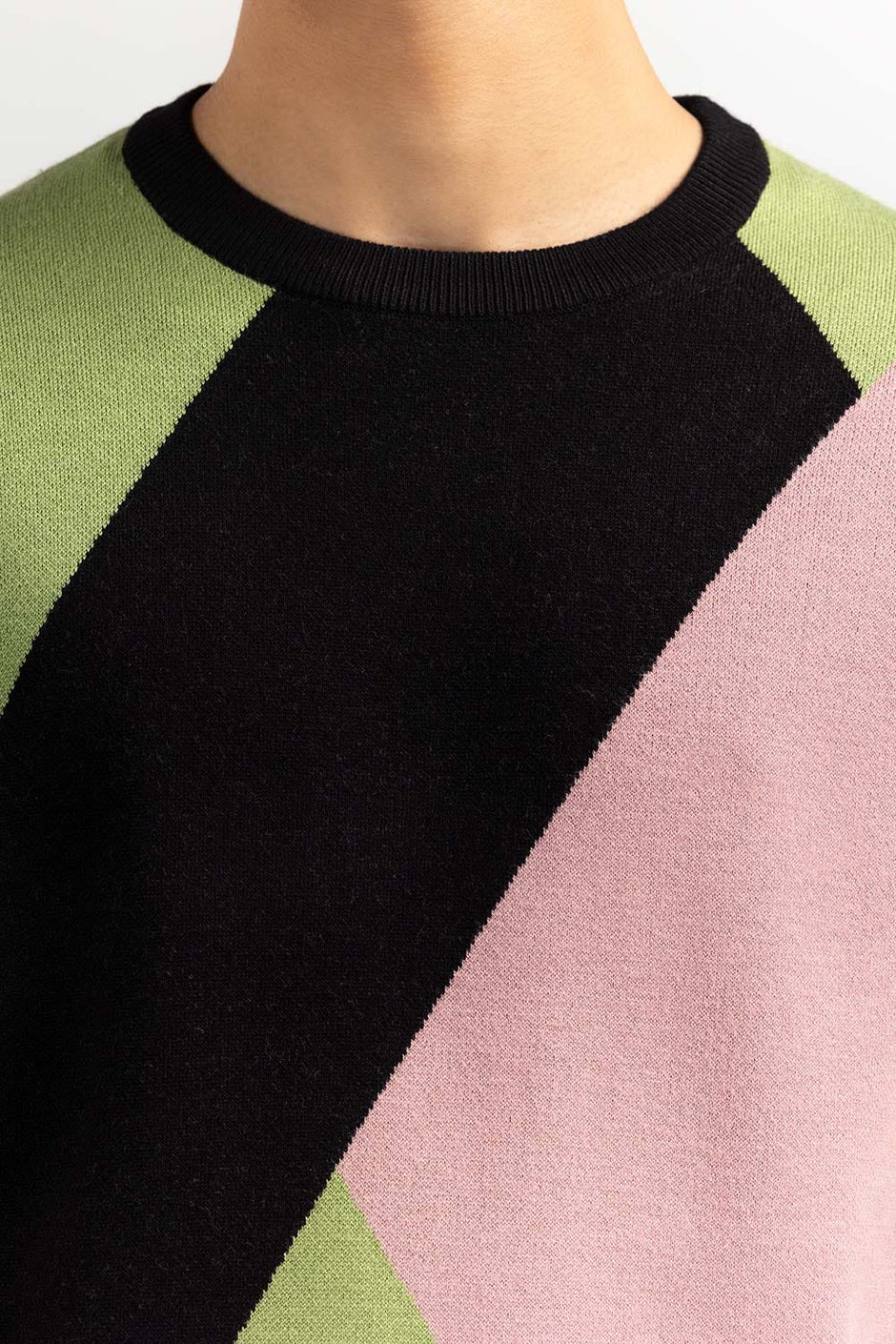 Multi Color Block Crew Neck Sweater SWT-FFSCN22-246