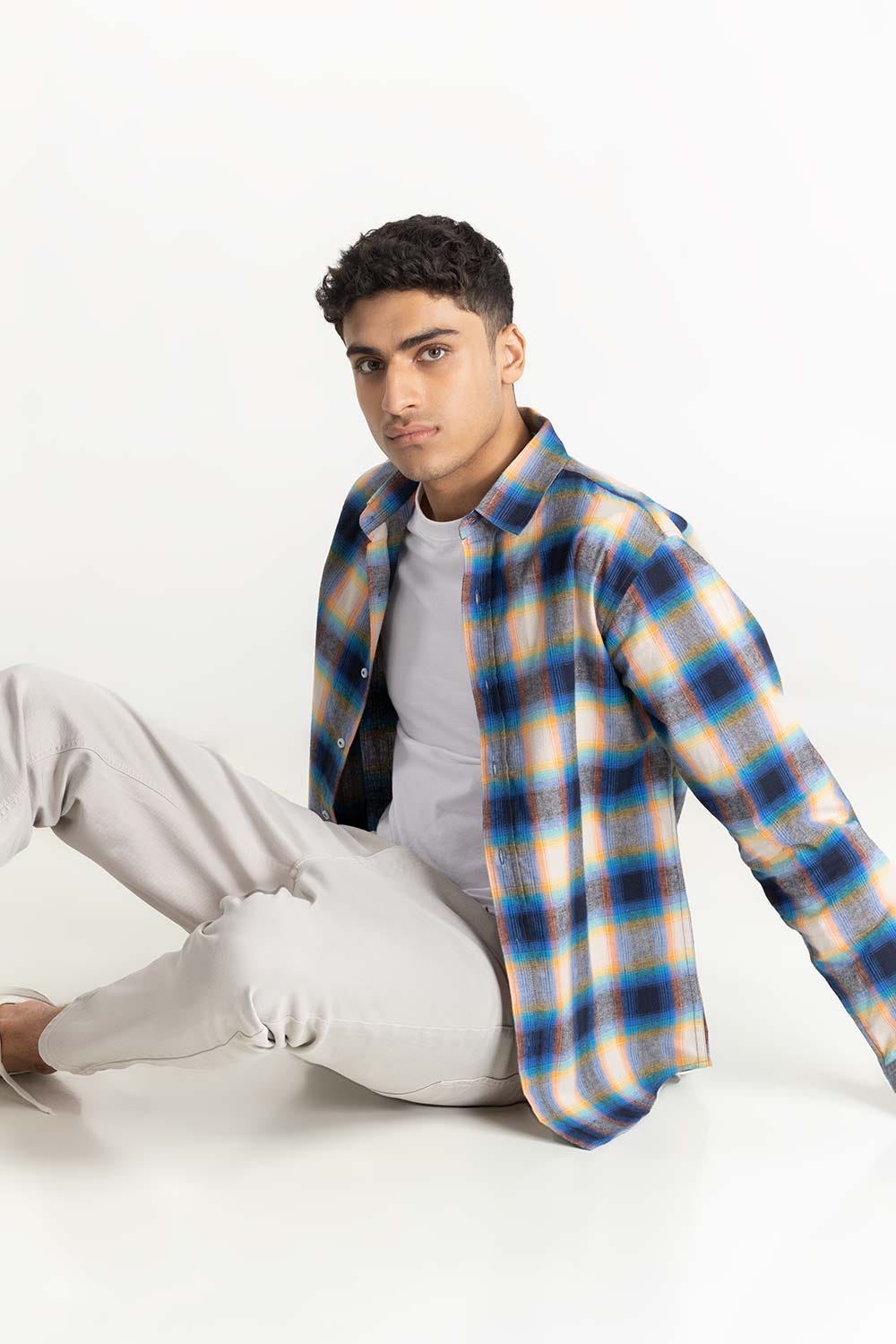 Multi Color Checkered Button Down Shirt 224-117-019
